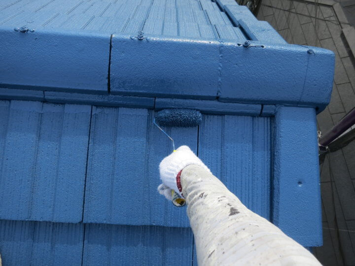 ⑦屋根上塗り 二回目