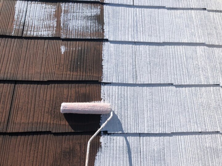 ④屋根下塗り