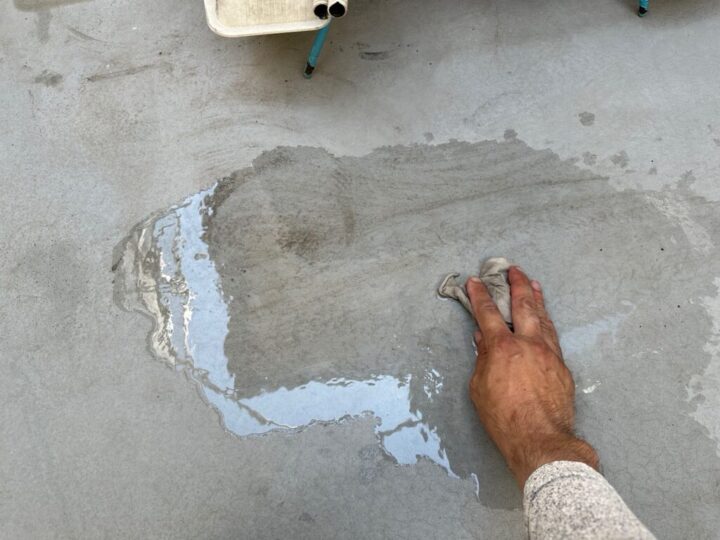 ⑲ベランダ アセトン拭き取り