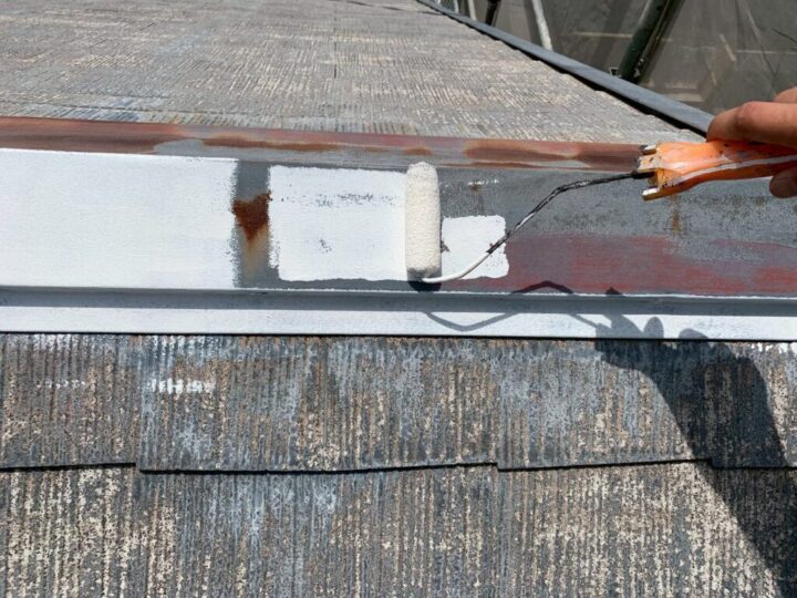 ⑦鉄部錆止め塗布