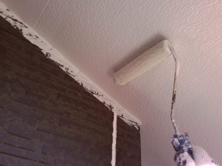 ⑨軒天上塗り 二回目