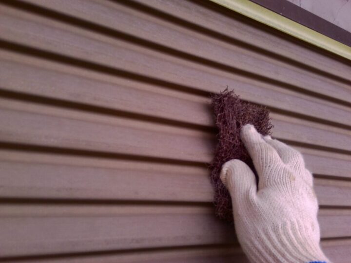 ①鉄部・木部ケレン清掃